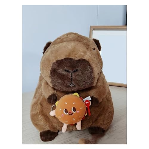 KUKUShining Capybara Plüschtier Mit Aufbewahrungstasche, Ultraweiches Und Entzückendes Stofftier for Kinder Und Erwachsene, Geschenk for Capybara-Liebhaber(Burger) von KUKUShining