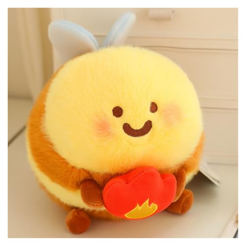 KUKUShining Charmante Bienen Plüschtiere, Flauschige Kuschelbienen, Perfekt für Kinder und Erwachsene, Schlafzimmerdeko und Spielgefährten(Burnbee,20cm/7.8in) von KUKUShining