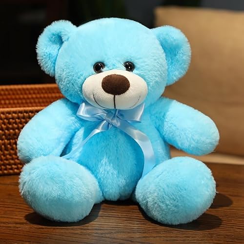 KUKUShining Charmanter Teddybär Plüsch, Weiches und Kuscheliges Stofftier, Ideal für Kinder und Erwachsene, Perfekt zum Kuscheln, Spielen und Dekorieren(Blue) von KUKUShining