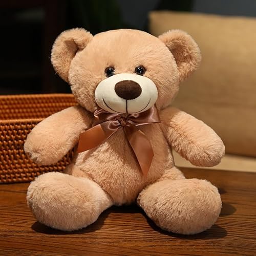 Kuschelweicher TeddybäR PlüSchtier, niedliches Plüschtier zum Kuscheln und Spielen, Stofftier für Mama, Kinder Mädchen, Geburtstag, Valentinstag(Camel) von KUKUShining