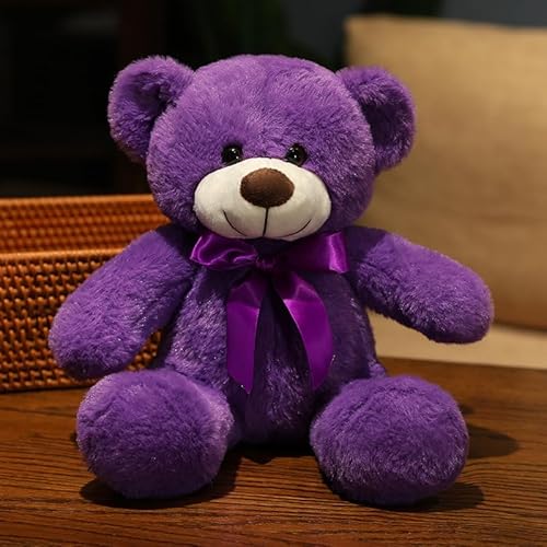 KUKUShining Charmanter Teddybär Plüsch, Weiches und Kuscheliges Stofftier, Ideal für Kinder und Erwachsene, Perfekt zum Kuscheln, Spielen und Dekorieren(Purple) von KUKUShining