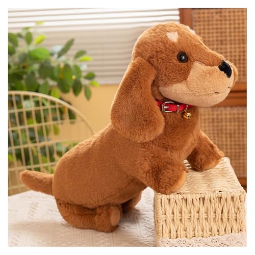 KUKUShining Dackel Plüschtier, Niedlicher Wursthund Plüschhund Realistisches Kuscheltier, Perfekt for Kinder Mädchen und Jungen, for Spielzimmer- und Wohnzimmerdekoration(Brown2,55cm/21.6in) von KUKUShining