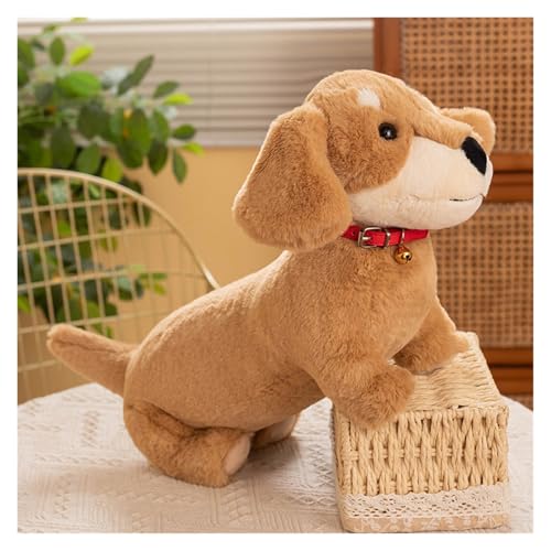 Dackel Plüschtier, Niedlicher Wursthund Plüschhund Realistisches Kuscheltier, Perfekt for Kinder Mädchen und Jungen, for Spielzimmer- und Wohnzimmerdekoration(Camel2,42cm/16.5in) von KUKUShining