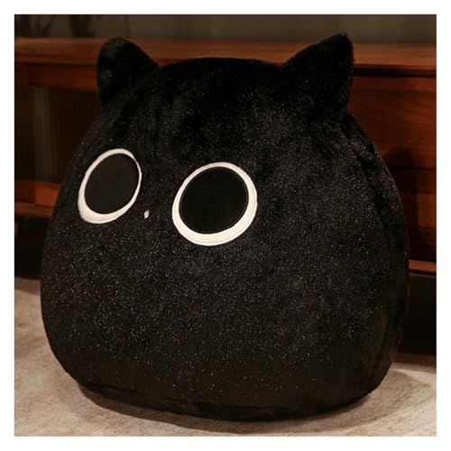 KUKUShining Entzückende Fette Katzen-Plüschkissen, Weiche Cartoon-Kuscheltierpuppe, Perfekt for Entspannende Heimdekoration, Geschenk for Alle Altersgruppen(Black) von KUKUShining