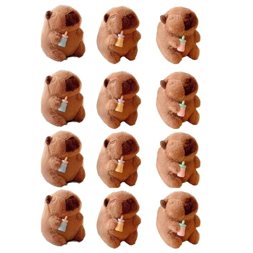 KUKUShining Entzückender BabyCapybaraSchlüsselanhänger, weiches kuscheliges Stofftier mit Babyflasche, for Kinder und Sammler von KUKUShining