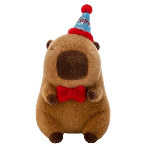 KUKUShining Geburtstag Capybara Plüschtier,Kawaii Capybara Kuscheltier Spielzeug für Geburtstags Partydekoration für Kinder Mädchen(33cm/13in) von KUKUShining