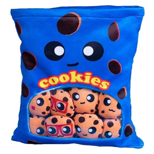 KUKUShining Gefülltes Snackkissen Aus Plüsch, Weiches KawaiiKissen, Tasche, Abnehmbares Stofftierspielzeug, Kreative Geschenke for Mädchen, KinderzimmerDekoration(Cookies) von KUKUShining