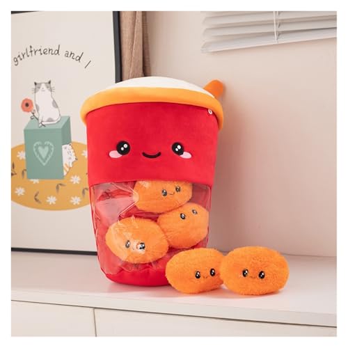 KUKUShining Gefülltes Snackkissen Aus Plüsch, Weiches KawaiiKissen, Tasche, Abnehmbares Stofftierspielzeug, Kreative Geschenke for Mädchen, KinderzimmerDekoration(Flavormilktea) von KUKUShining