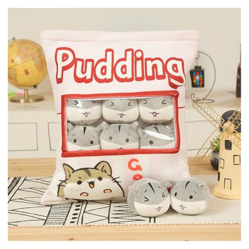 KUKUShining Gefülltes Snackkissen Aus Plüsch, Weiches KawaiiKissen, Tasche, Abnehmbares Stofftierspielzeug, Kreative Geschenke for Mädchen, KinderzimmerDekoration(Petalgrayhamster) von KUKUShining