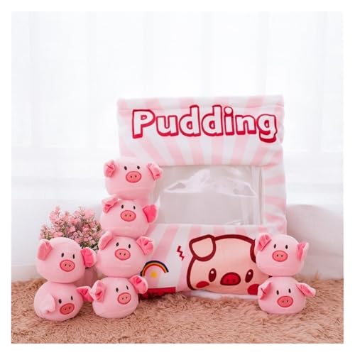 KUKUShining Gefülltes Snackkissen Aus Plüsch, Weiches KawaiiKissen, Tasche, Abnehmbares Stofftierspielzeug, Kreative Geschenke for Mädchen, KinderzimmerDekoration(Pinkearpig) von KUKUShining