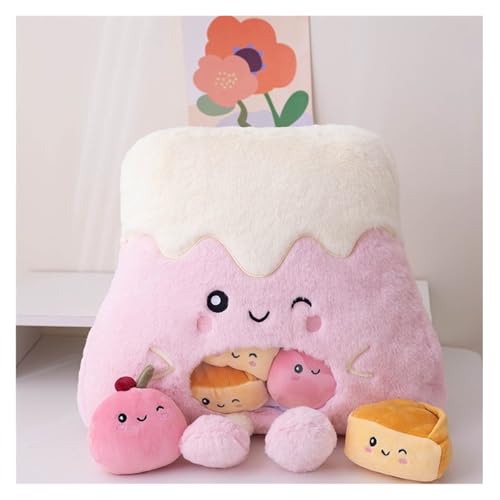 KUKUShining Gefülltes Snackkissen Aus Plüsch, Weiches KawaiiKissen, Tasche, Abnehmbares Stofftierspielzeug, Kreative Geschenke for Mädchen, KinderzimmerDekoration(Powderpudding) von KUKUShining