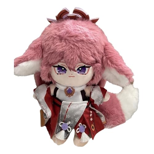 KUKUShining Genshin Impact Kuscheltier, 20cm Anime Ankleidepuppe Mit Kleidung Süßes Weiches Plüschtier Als Geschenk for Gamer-Fans(Yae Miko) von KUKUShining