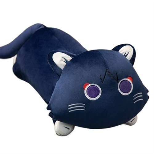 KUKUShining Genshin Long Scaramouche Katzen Plüschkissen, Wanderer Anime Plüschkissen Impact Cat Kuscheltiere Spielzeugpuppe for Gamer-Fans Geschenke(Pillow B,90cm/35.4in) von KUKUShining