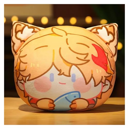 KUKUShining Genshin Plüschtier, Anime Figur Schlüsselanhänger Plüschtier Weiches Stofftier Dekokissen Puppe for Fans Geschenke(Tartaglia,30CM Pillow) von KUKUShining