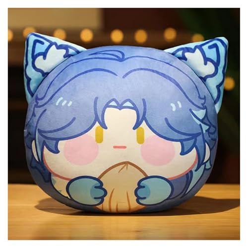 KUKUShining Genshin Plüschtier, Anime Figur Schlüsselanhänger Plüschtier Weiches Stofftier Dekokissen Puppe for Fans Geschenke(Xiao,30CM Pillow) von KUKUShining