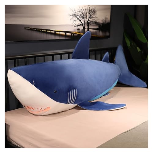 KUKUShining Giant Sawtooth Shark Plush Pillow, Giant Stuffed Animal Toy for Kids Adults Ocean Lovers, Perfect for Bedrooms and (Blue,110cm/43.3in) von KUKUShining