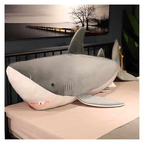 KUKUShining Giant Sawtooth Shark Plush Pillow, Giant Stuffed Animal Toy for Kids Adults Ocean Lovers, Perfect for Bedrooms and (Gray,110cm/43.3in) von KUKUShining