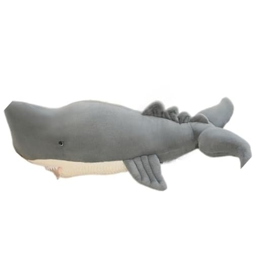 KUKUShining Großem Hai Plüschtier, Gefüllte Blauhai Tier Kissen Bequemes Schlafkissen Rückenkissen Puppe Geschenk Für Kinder Und Freunde Weihnachten SofaDekoration(Gray,110cm/43.3in) von KUKUShining