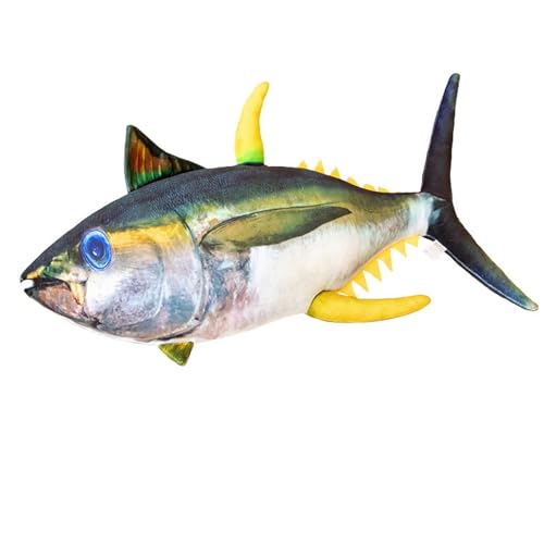 KUKUShining Großes Realistisches Thunfisch-Plüschtier, Weiches Kuscheltier für Kinder und Erwachsene, Perfekt für Geburtstage und Wohnkultur(100cm/39.4in) von KUKUShining