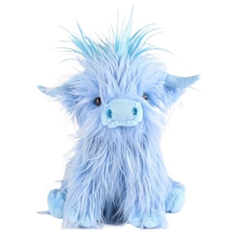 KUKUShining Highland Kuh Plüsch Spielzeug, Weiches und Flauschiges Stofftier Kuschelige Plüsch Puppe for Kindergeburtstagsgeschenke(Blue) von KUKUShining