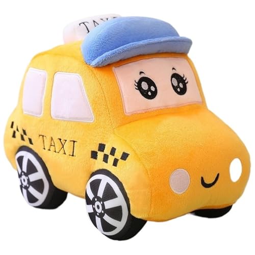 KUKUShining Krankenwagen Plüschtier, Gefülltes Auto Kissen Spielzeug Weiches Süßes Simulations Taxi Polizeiauto Kinder Jungen Geburtstag Weihnachten(Taxi,30cm/11.8in) von KUKUShining