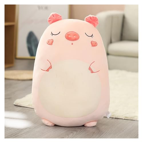 KUKUShining Kuschelige Tier Plüschkissen, Weiche Stofftiere, Kawaii Puppen Kindern Jungen Mädchen(PinkPig,45cm/17.7in) von KUKUShining