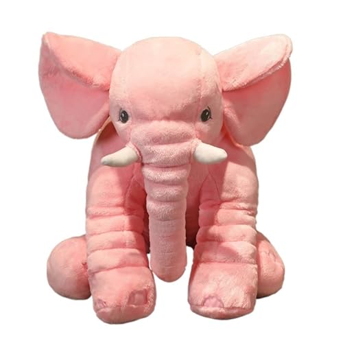 KUKUShining Kuscheliger Elefant Stofftier, Flauschig Weich Schmuseelefant Plüschtier Kinder Baby Junge Mädchen Weihnachten Geburtstag Geburt(Pink) von KUKUShining