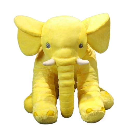 KUKUShining Kuscheliger Elefant Stofftier, Flauschig Weich Schmuseelefant Plüschtier Kinder Baby Junge Mädchen Weihnachten Geburtstag Geburt(Yellow) von KUKUShining