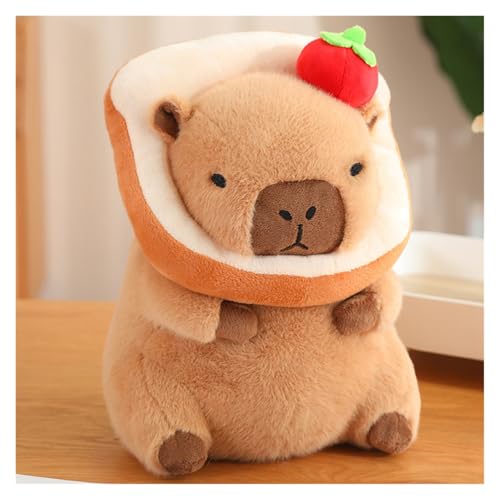 KUKUShining Kuscheliges Capybara Spielzeug Mit Fruchttier, Entzückende, Weiche Stofftiere for Kinder, Geschenk for Geburtstage, Feiertage, Mehrere Stile(Strawberrybread2,50cm/19.7in) von KUKUShining