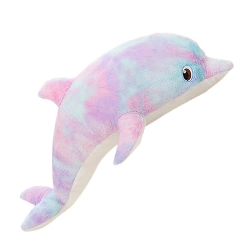 Kuscheliges Delphin Plüschtier, Farbenfrohes Delphin Ausgestopftes Meerestier Plüschkissen Kinder Und Erwachsene Geburtstag(Purple,100cm/39.3in) von KUKUShining