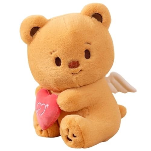 KUKUShining Kuscheliges Teddybär Plüschtier, Flauschiges Stofftier Mit Weichem Schwanz Plüschtier Geschenk Jungen Weihnachten Ostern Geburtstag(Brown,23cm/9.05in) von KUKUShining