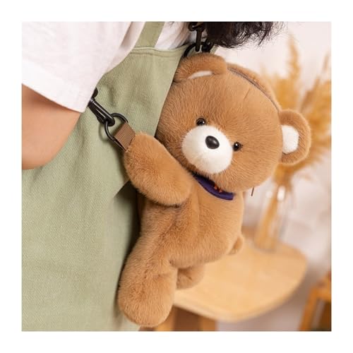 KUKUShining Lamm Plüsch, Stofftier Rucksack Süßer Cartoon Teddybär Hund Umhängetasche Puppen Für Kinder Mädchen Geburtstagsgeschenk(Bear) von KUKUShining