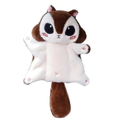 KUKUShining Niedliches Flughörnchen Plüschtier, Kuschelweiches Spielzeug für Kinder Erwachsene Entspannung Geschenk Realistische Deko Haus Auto(Brown) von KUKUShining