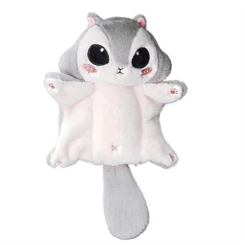 KUKUShining Niedliches Flughörnchen Plüschtier, Kuschelweiches Spielzeug für Kinder Erwachsene Entspannung Geschenk Realistische Deko Haus Auto(Gray) von KUKUShining