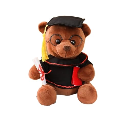 KUKUShining Niedliches Abschluss-Teddybär-Plüschtier, Weiches und Kuscheliges Stofftier mit Hut und Robe, Großartiges Geschenk für Absolventen und Partydekoration(Brown,28cm/11in) von KUKUShining