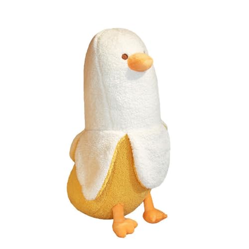 KUKUShining Niedliches Bananen-Enten Plüschtier, Weiches und Liebenswertes Kuscheltier für Kinder und Erwachsene, Perfekt für Raumdekoration und Geschenke(White,32cm/12.6in) von KUKUShining