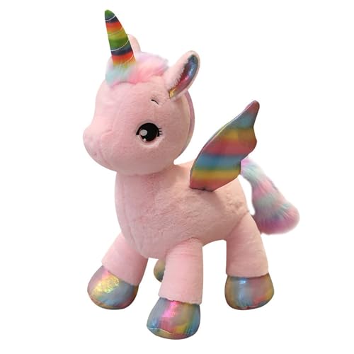 KUKUShining Niedliches Einhorn-Plüschtier, Weiches und Kuscheliges Stofftier mit Regenbogenflügeln, Perfekt für Kinder, Spielzeit und Magische Raumdekoration(Pink,60cm/23.6in) von KUKUShining