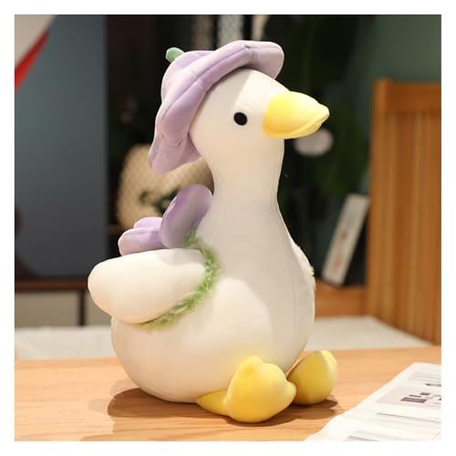 KUKUShining Niedliches Enten-Plüschtier, Weiches Und Kuscheliges Stofftier Mit Hut, Perfekt Für Kinder, Gemütliche Entspannung Und Einzigartige Dekoration(Purple,40cm/15.7in) von KUKUShining