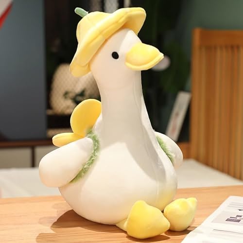 KUKUShining Niedliches Enten-Plüschtier, Weiches Und Kuscheliges Stofftier Mit Hut, Perfekt Für Kinder, Gemütliche Entspannung Und Einzigartige Dekoration(Yellow,55cm/21.7in) von KUKUShining