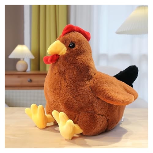 KUKUShining Niedliches Huhn Plüschtier, Weiches Stofftier, Gemütliche und Lustige Dekoration für Oster-, Geburtstags Kinder Jungen Mädchen(Brown,40cm/15.7in) von KUKUShining