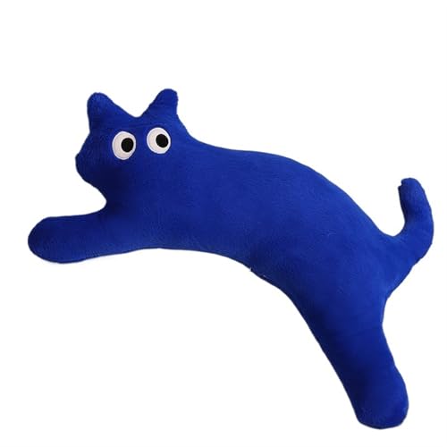 KUKUShining Niedliches Katzen-Plüschkissen, Einzigartiges Weiches Spielzeugkissen für Kinder und Erwachsene, Perfekt zum Kuscheln, als Schlafzimmerdeko und Geschenk(Blue) von KUKUShining