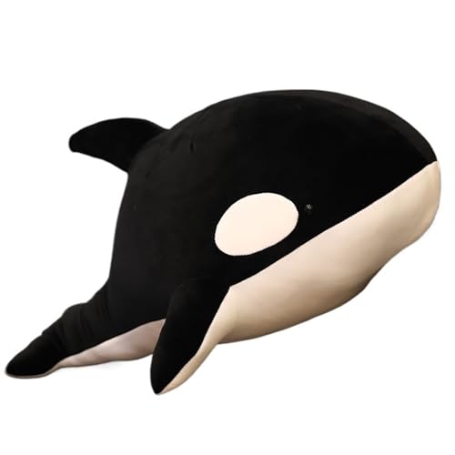 KUKUShining Orca Wal Plüsch, Weiches Kuscheltier, Für Kinder und Erwachsene, Spielzimmer Dekoration, Komfortables Lounge-Kissen, Geschenk für Wal-Liebhaber(Black,80cm/31.5in) von KUKUShining