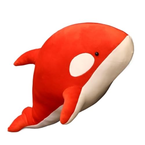 KUKUShining Orca Wal Plüsch, Weiches Kuscheltier, Für Kinder und Erwachsene, Spielzimmer Dekoration, Komfortables Lounge-Kissen, Geschenk für Wal-Liebhaber(Red,80cm/31.5in) von KUKUShining