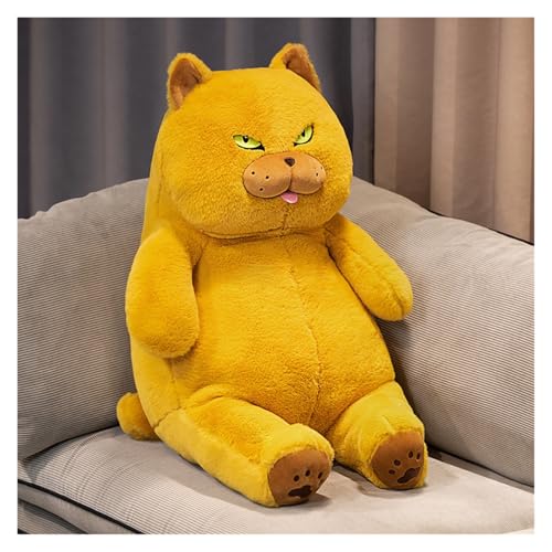 KUKUShining Plüschtier Chubby Cat, Weiche und Süße Stofftierpuppe, Guter Begleiter for Kinder, Ideal Dekoration for Spielzimmer Und Schlafzimmer.(Yellow,45cm/17.7in) von KUKUShining