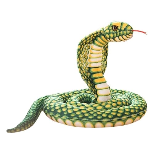 KUKUShining Realistisches Schlangen Plüschtier, Weiche Gemütliche Puppe Langes Python Nackenkissen Kissen Ornament Halloween Aprilscherz(Green) von KUKUShining