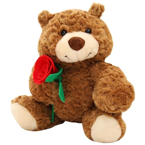 KUKUShining Rosenbär Plüschtier, Weiche Kuschelige Stofftiere Teddys Puppen Flauschige Braunbären Plüsch Spielzeug Geschenke Für Kinder KUKUShining Rosenbär Plüschtier, Weiche Kuschelige Stofftiere Teddys Puppen Flauschige Braunbären Plüsch Spielzeug Geschenke Für Kinder von KUKUShining
