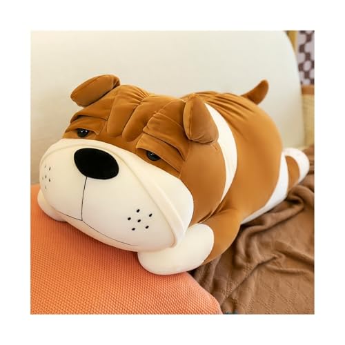 KUKUShining Shar-Pei-Hund Plüschtierpuppe, schlafender Begleiter auf dem Bett, Stoffpuppe, Puppenkissen, süßes Geburtstagsgeschenk(60cm/23.62in,Brown) von KUKUShining