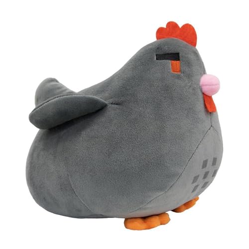 KUKUShining Stardew Hähnchen Plüschtier, Hahn Kuscheltier Stofftier Flauschiger Kissen Cartoon Tier Spielzeug for Fans Und Kinder Geschenk(Gray) von KUKUShining