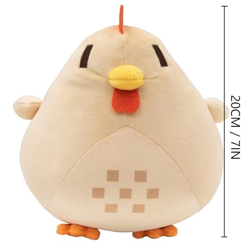 KUKUShining Stardew Hähnchen Plüschtier, Hahn Kuscheltier Stofftier Flauschiger Kissen Cartoon Tier Spielzeug for Fans Und Kinder Geschenk(White) von KUKUShining