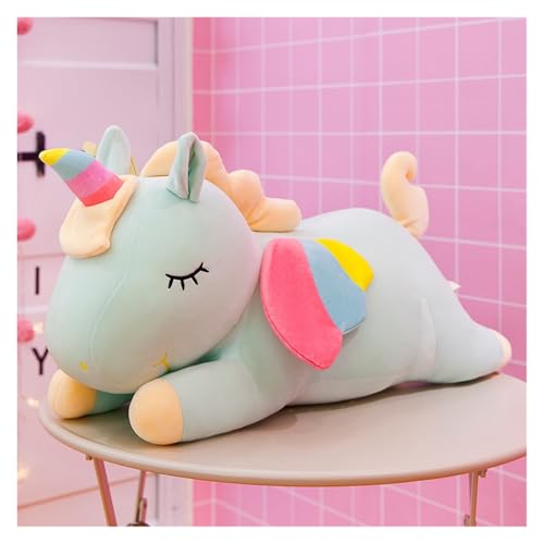 KUKUShining Süße und Weiche Einhorn-Plüschpuppe Mit Regenbogenflügeln, for Mädchen, Beste Wahl Als Dekoration for Mädchenzimmer(Green,53cm/20.8in) von KUKUShining